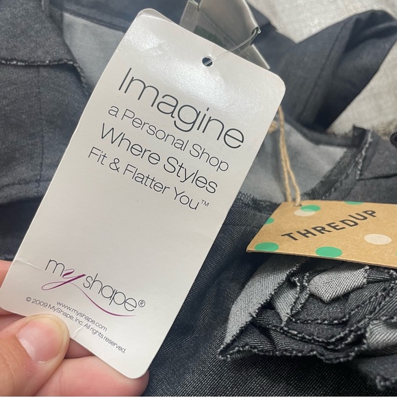 Donna Morgan Grey & Black Button Front Dress Size 16 - Picture 8 of 10